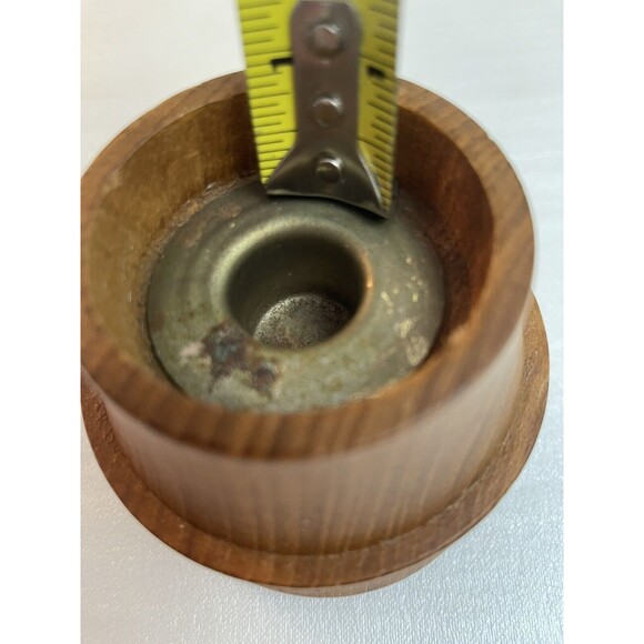 Dolphin Genuine Teakwood W Brass Candle Sconce Candle Holder MCM VTG - Picture 9 of 12